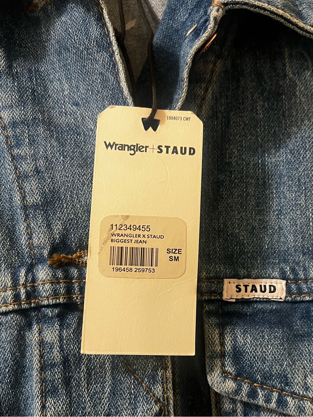 Staud Wrangler The Biggest Jean Denim Trucker Jacket New S M 90s Y2K Oversized - Picture 8 of 15